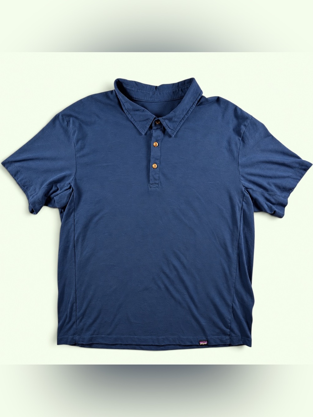Patagonia Men’s Navy Blue Organic Cotton Polo Shirt Size L